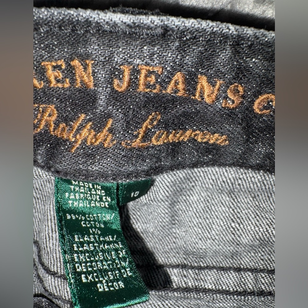 Lauren Jeans Co. Ralph Lauren Classic Straight Black Denim Jeans - Picture 6 of 6